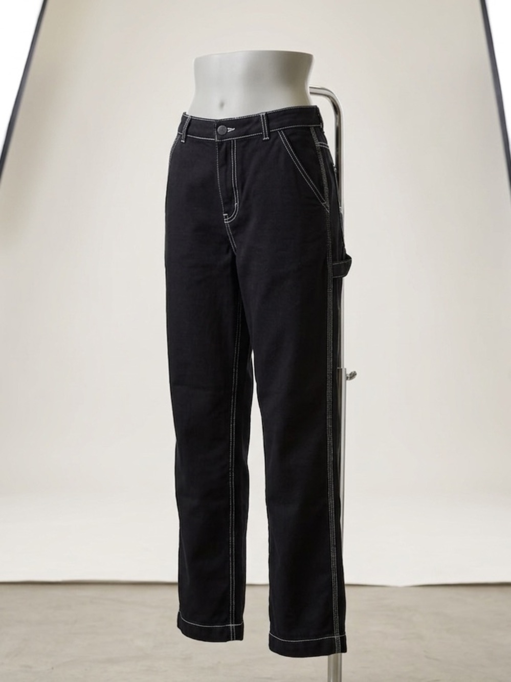 GAP Women’s High-Rise Carpenter Pants – Black with Contrast Stitch - Size 4us